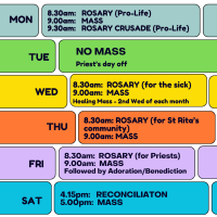 St Rita's Mass Times 2025